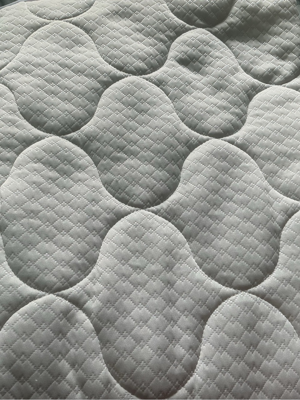 Plush Quilted Mattress Topper Pad in Light Gray